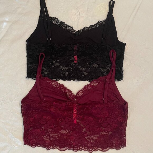 Charlotte Russe Lg (Fits Like S-M 32x32) Two Pullover Bras Lace Front is Lined - Picture 2 of 6
